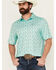 Image #1 - Cinch Men's ARENAFLEX® Fish Print Short Sleeve Performance Polo, Turquoise, hi-res
