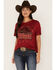 Image #1 - Ariat Women's Cowgirl Canyon Southwestern Graphic Tee, Rust Copper, hi-res