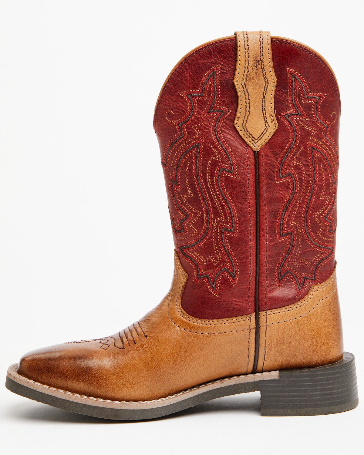 Image #3 - Cody James Boys' Reid Western Boots - Broad Square Toe, Red, hi-res