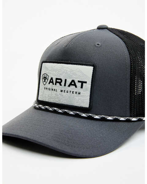 Image #2 - Ariat Men's Logo Patch Ball Cap , Black, hi-res