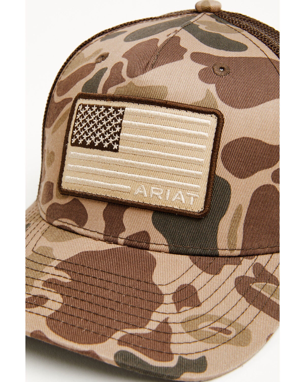 Image #2 - Ariat Boys' Camo Print American Flag Ball Cap, Camouflage, hi-res