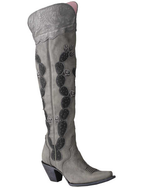 Junk Gypsy by Lane Women's Hard To Handle Over The Knee Boots - Snip Toe, Grey, hi-res