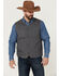 Image #2 - Blue Ranchwear Men's Solid Button-Down Duck Canvas Vest , Charcoal, hi-res