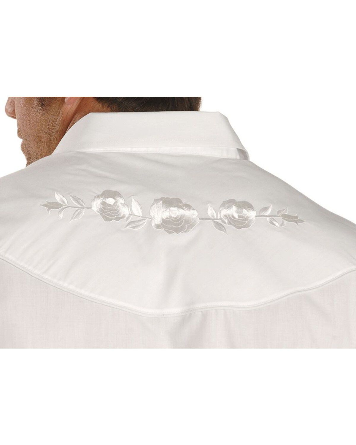 Image #2 - Ely Walker Men's Solid Embroidered Rose Long Sleeve Pearl Snap Western Shirt, , hi-res