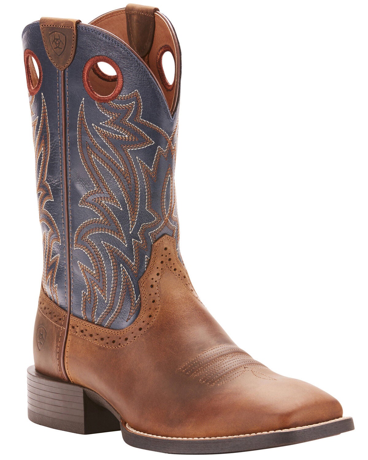 Ariat Men's Sidebet Western Performance Boots - Broad Square Toe, Brown, hi-res