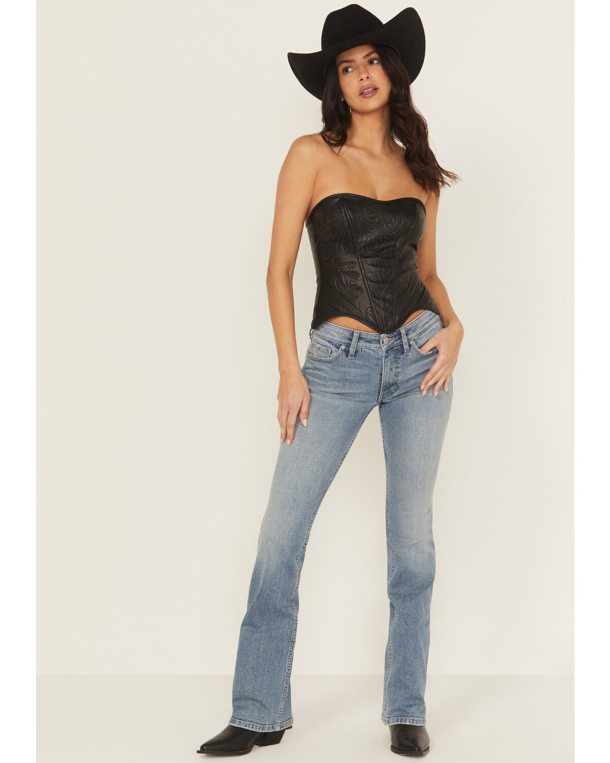 Image #1 - Shyanne Women's Aurora Low Rise Bootcut Stretch Denim Jeans, Medium Wash, hi-res