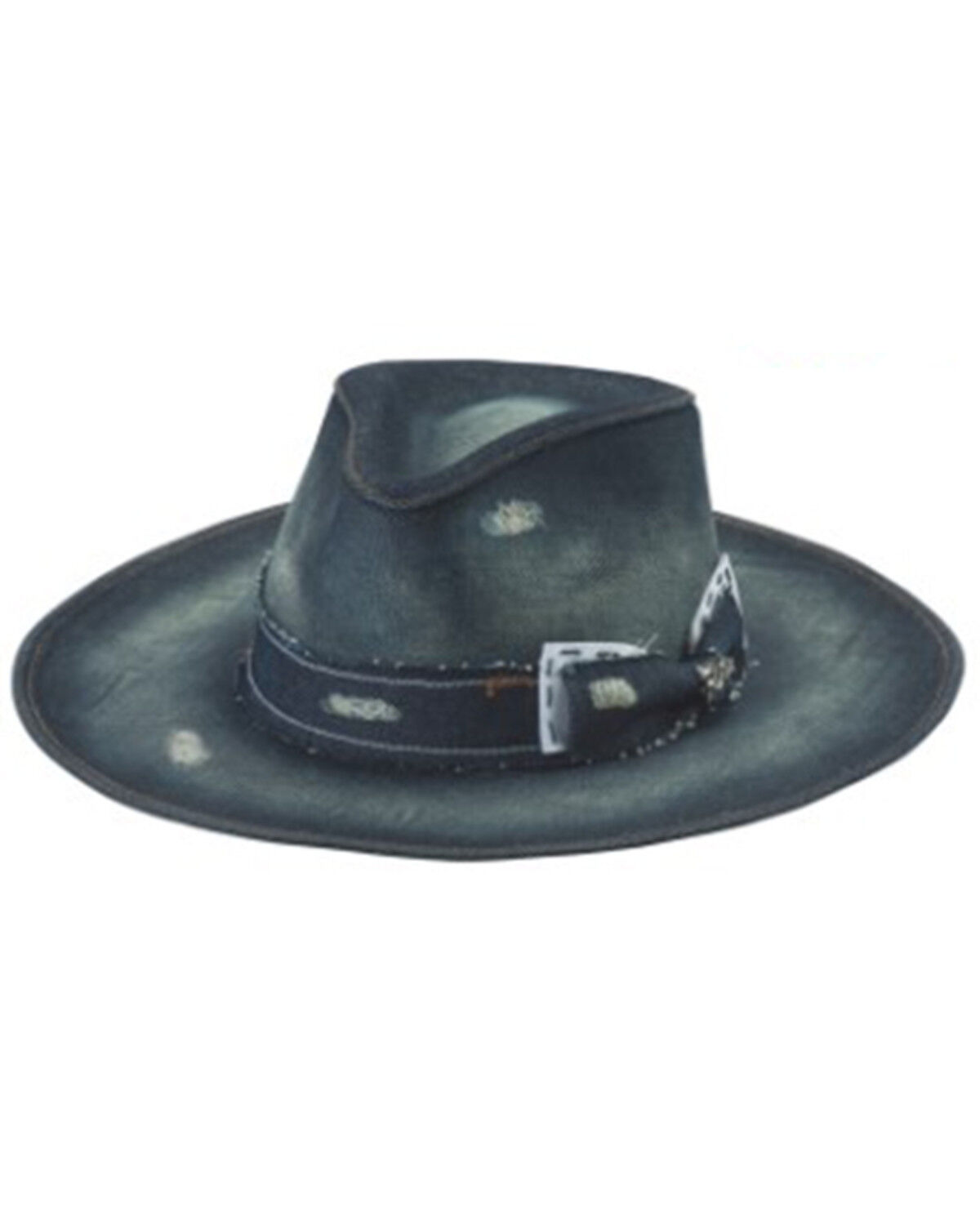 Image #1 - Bullhide Denim Anaheim Bow Fedora Hat, Blue, hi-res