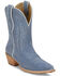 Image #1 - Tony Lama Women's Lea Suede Western Booties - Snip Toe, Light Blue, hi-res