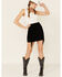 Double D Ranchwear Women's Gathered Stories Fringe Skirt, Black, hi-res
