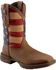 Durango Rebel Men's American Flag Western Boots - Steel Toe, Brown, hi-res