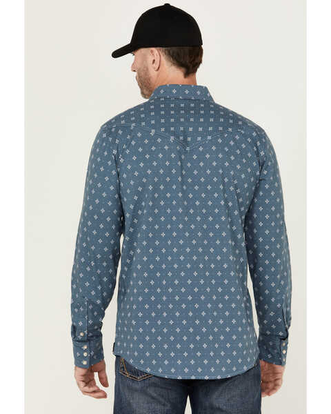 Image #4 - Cody James Men's FR Printed Lightweight Long Sleeve Snap Western Work Shirt , Blue, hi-res