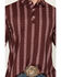 Image #3 - Ferrell Men's Hays Striped Print Short Sleeve Snap Stretch Polo Shirt, Maroon, hi-res