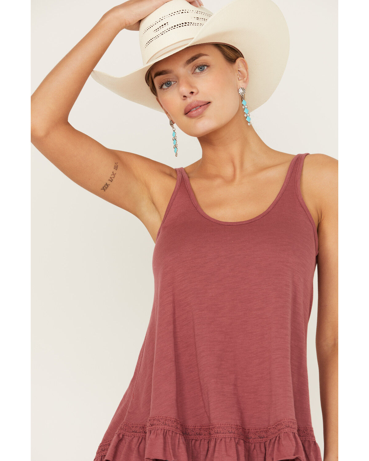 Image #3 - Angie Women's Ruffle Hem Tank Top, , hi-res