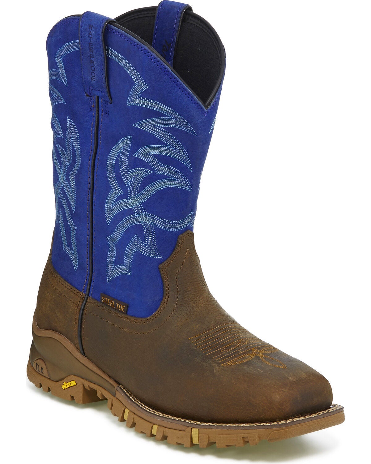 Tony Lama Men's Roustabout Waterproof Western Work Boots - Steel Toe, Brown, hi-res
