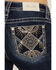 Image #2 - Miss Me Women's Dark Wash Mid Rise Patchwork Pocket Bootcut Stretch Denim Jeans, Dark Wash, hi-res