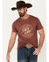 Image #1 - Cinch Men's Logo Short Sleeve T-Shirt, Burgundy, hi-res