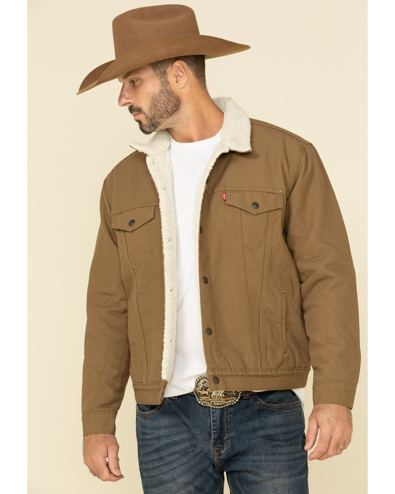 Levis sherpa jacket tan store