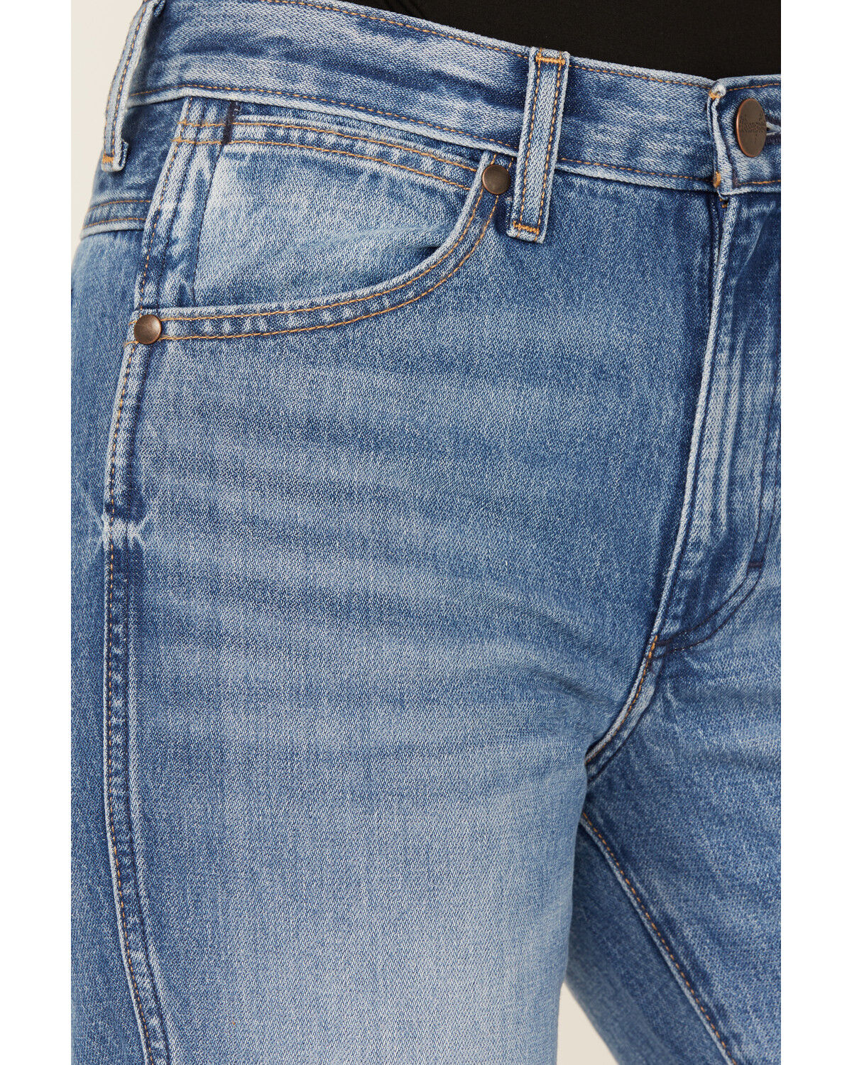 Image #2 - Wrangler Women's Medium Wash Bandit Wrancher Mid Rise Bootcut Denim Jeans, Medium Wash, hi-res