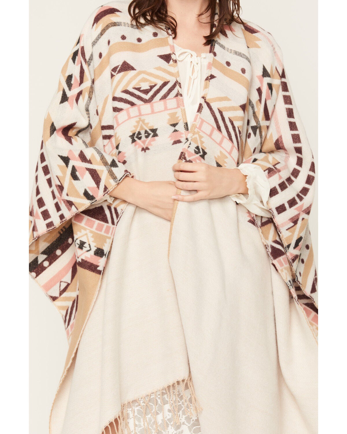 Image #3 - Idyllwind Women's Skylark Blanket Shawl, Khaki, hi-res