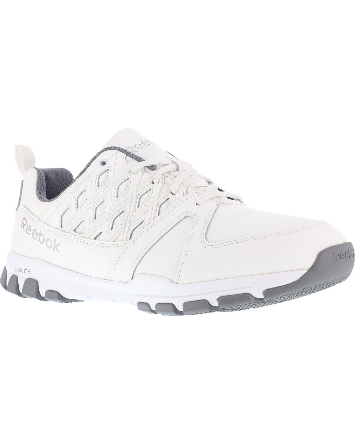 Reebok Men's Sublite Athletic Oxford Work Shoes - Soft Toe, White, hi-res