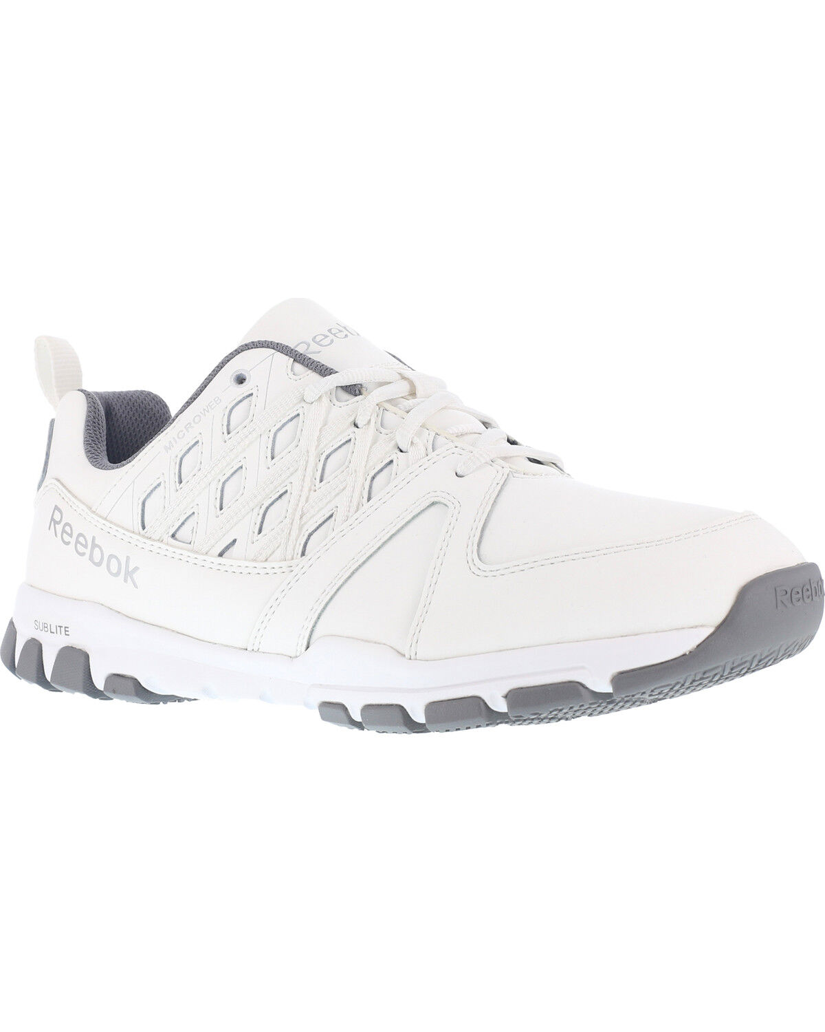 Image #1 - Reebok Men's Sublite Athletic Oxford Work Shoes - Soft Toe, White, hi-res