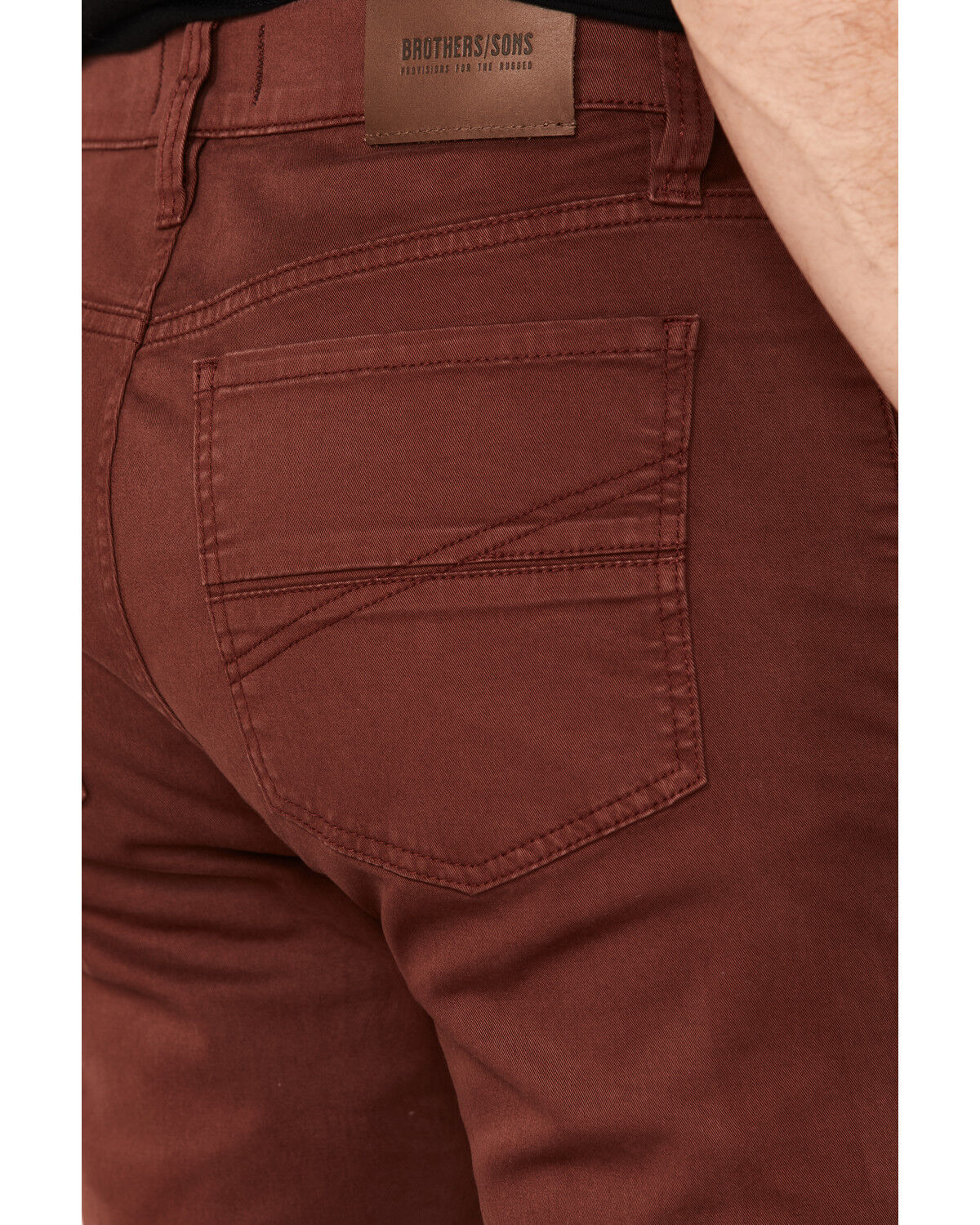 Image #4 - Brothers and Sons Men's Port Wash Stretch Slim Straight Jeans, Wine, hi-res