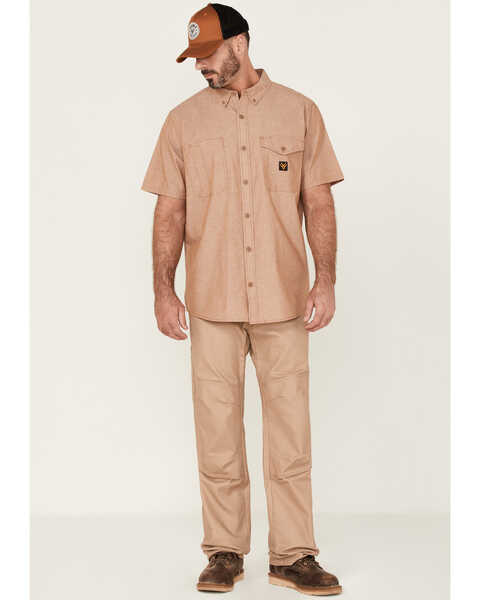 Image #2 - Hawx Men's Solid Short Sleeve Button-Down Work Shirt , Rust Copper, hi-res