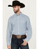 Image #1 - Wrangler Men's Classics Plaid Print Long Sleeve Button-Down Western Shirt, Blue, hi-res