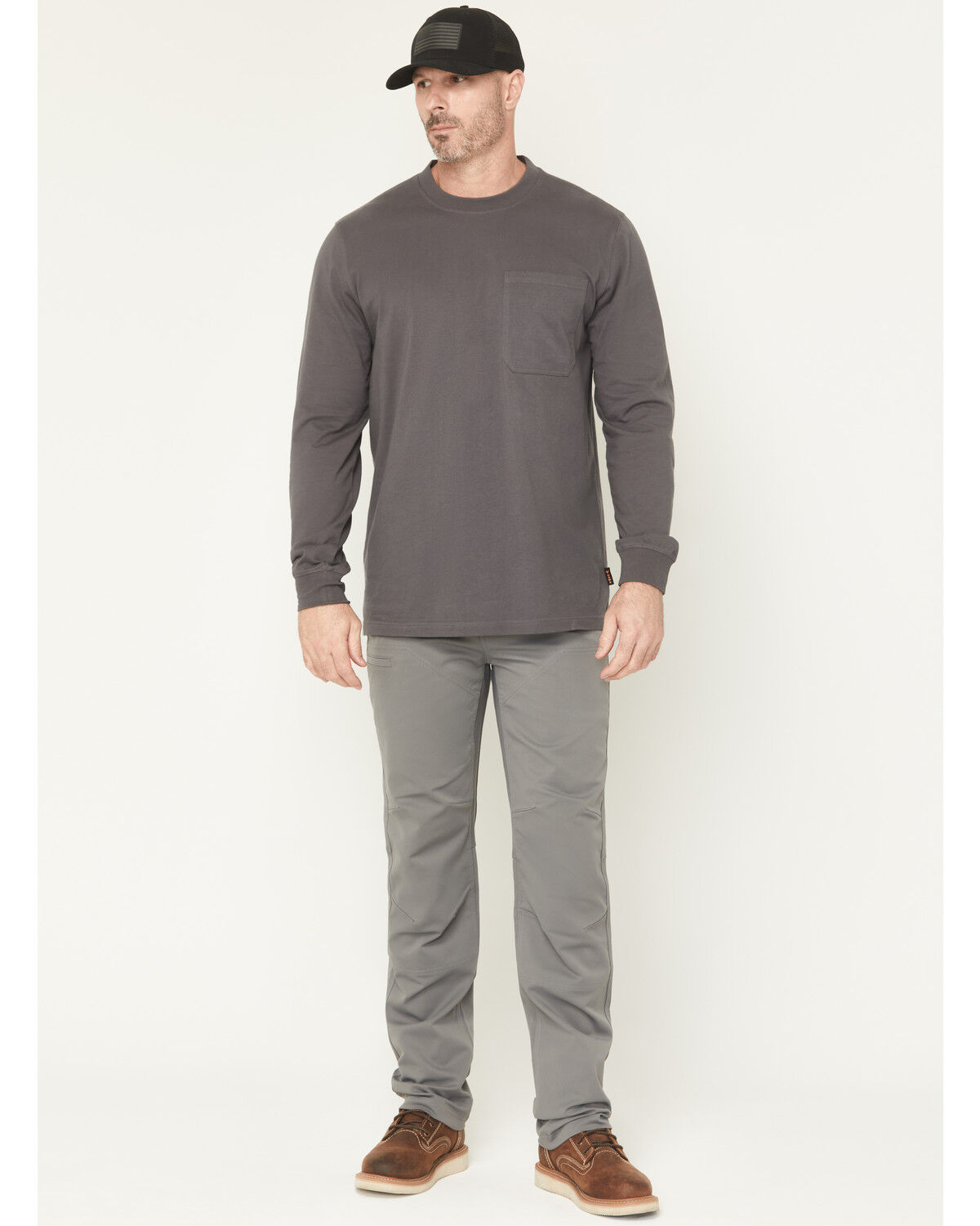 Image #1 - Hawx Men's Burr Double Weave Work Pants, Medium Grey, hi-res