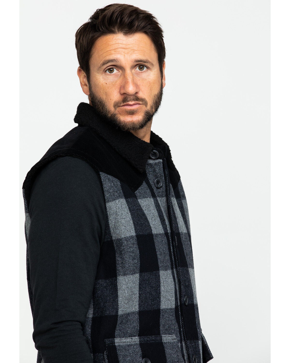 Image #3 - Moonshine Spirit&reg; Men's Countryman Buffalo Check Plaid Corduroy Vest, , hi-res