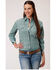 Roper Women's Jade Quarry Medallion Paisley Print Long Sleeve Snap Western Core Shirt - Plus, Teal, hi-res