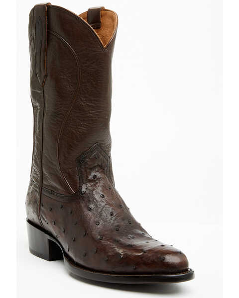 Image #1 - Cody James Black 1978® Men's Chapman Exotic Full-Quill Ostrich Western Boots - Medium Toe , Brown, hi-res