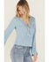 Image #2 - Idyllwind Women's Cedar Lace-Up Top, Light Blue, hi-res