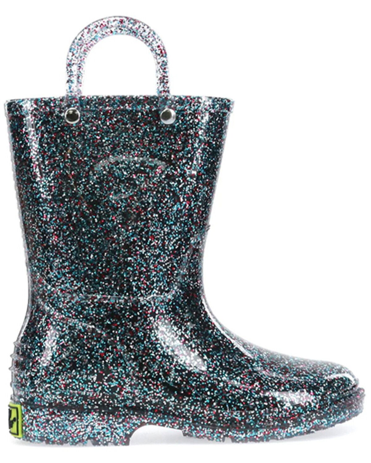 Image #2 - Western Chief Girls' Glitter Rain Boots - Round Toe, Multi, hi-res