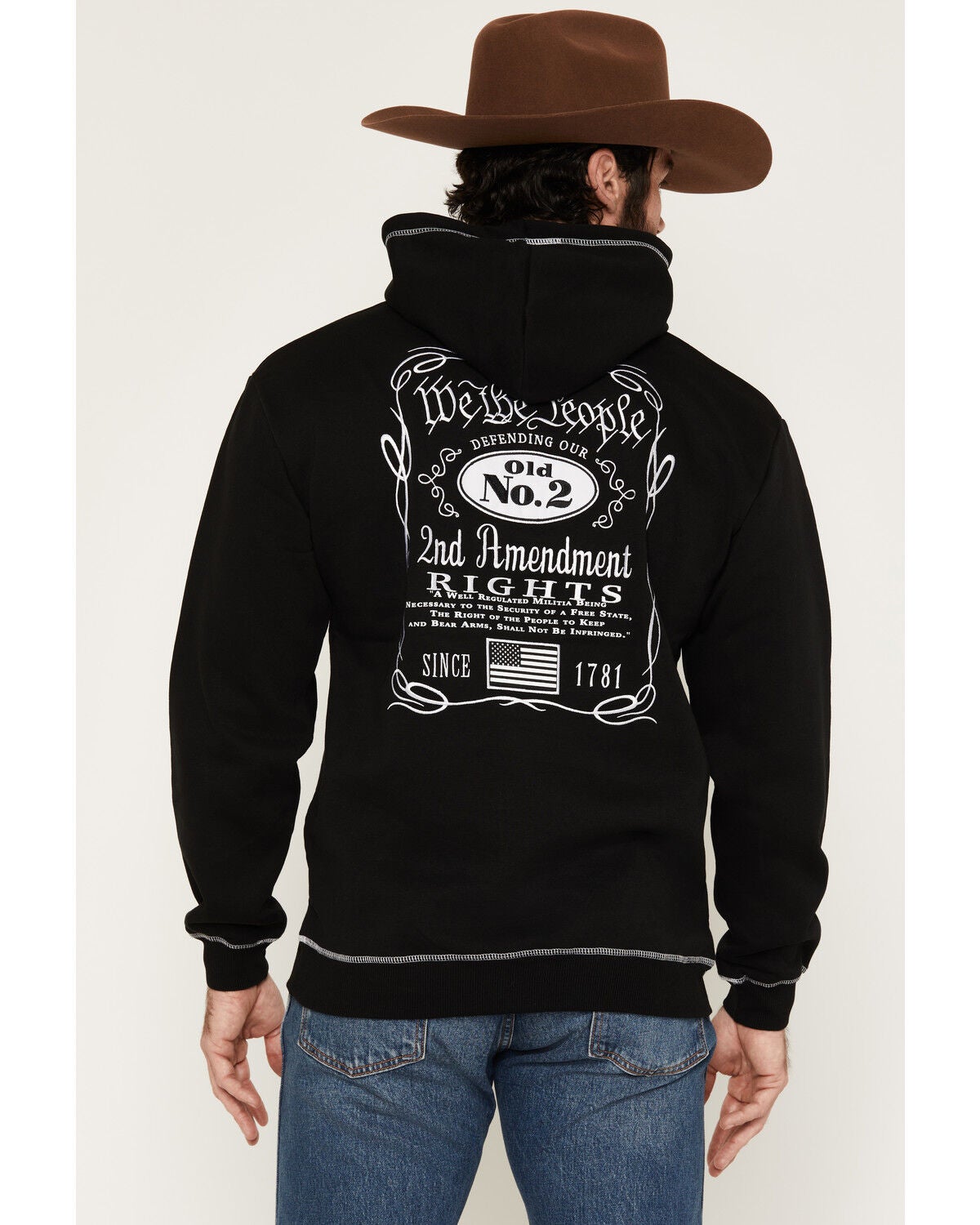Buckwear Men's 2nd Amendment Hooded Sweatshirt, Black, hi-res