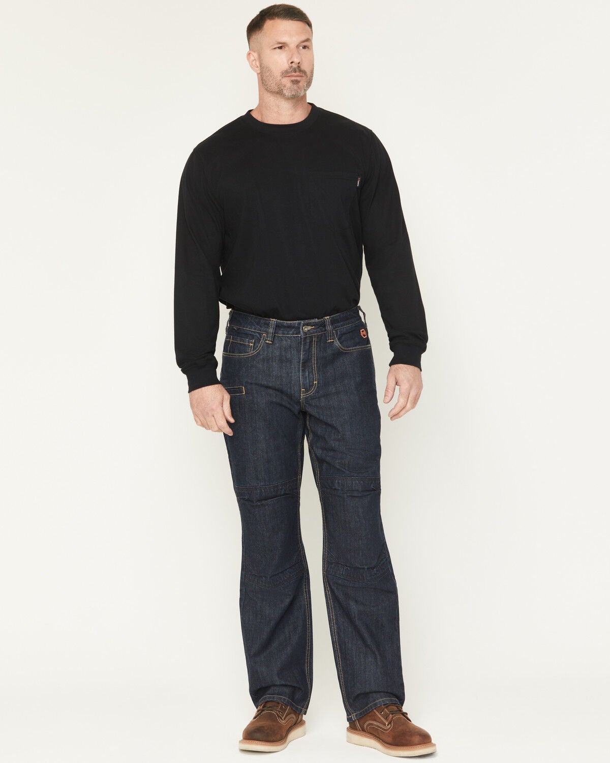 Hawx Men's FR Dark Wash Straight Denim Jeans, Dark Wash, hi-res