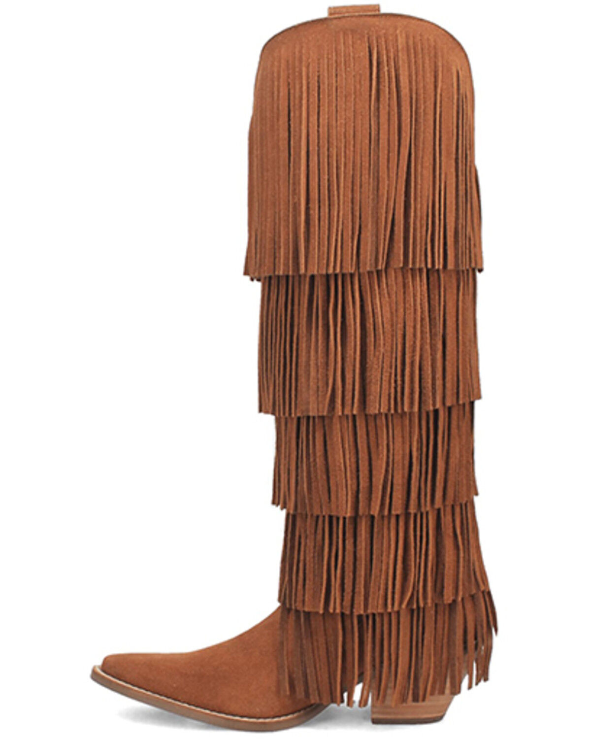 Image #3 - Dingo Women's Wild Child Suede Fringe Tall Western Boots - Snip Toe, Brown, hi-res