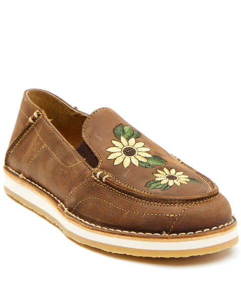 Rank 45 Women's Sunflower Slip-On Shoes - Moc Toe, Tan, hi-res