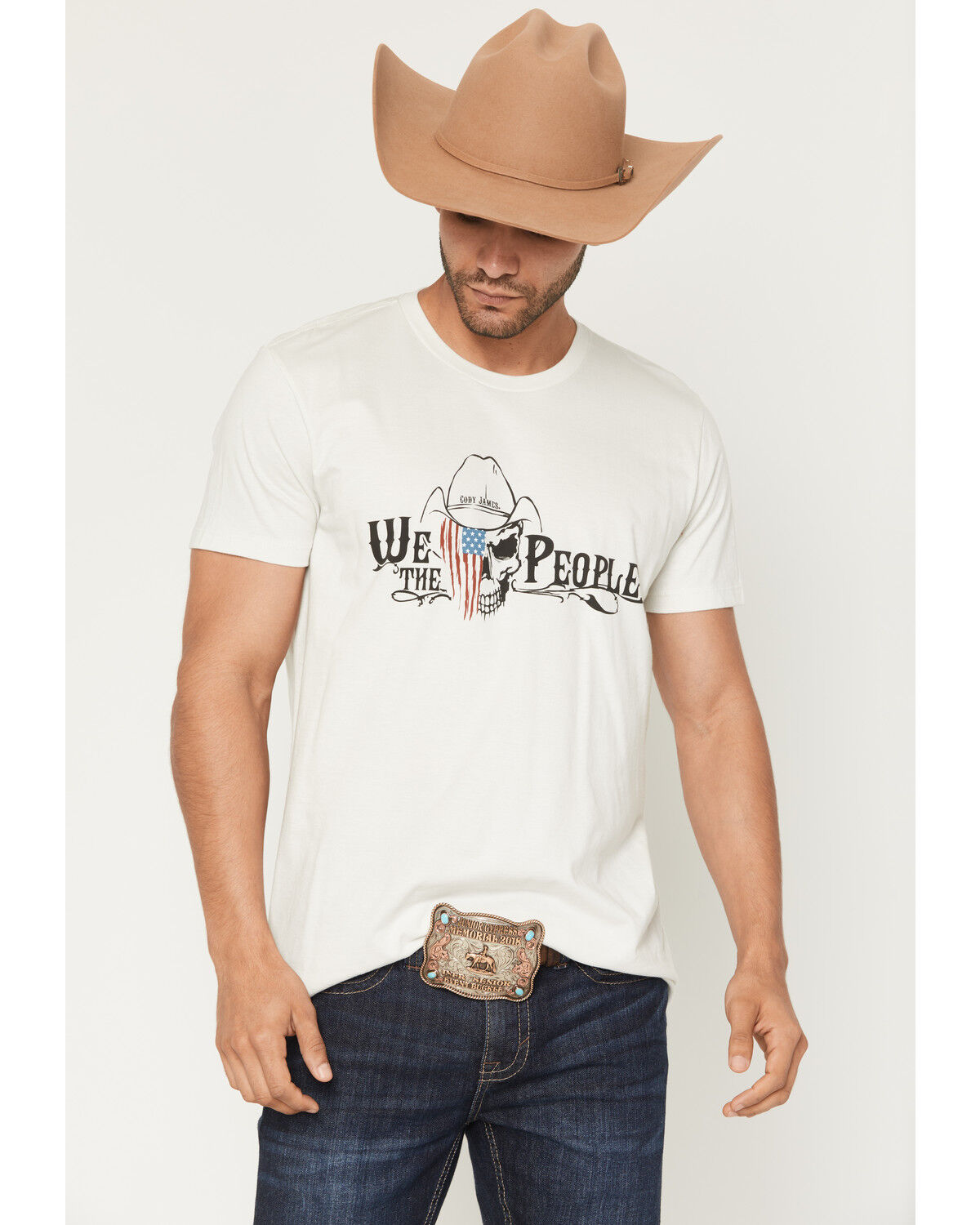 Image #1 - Cody James Men's We The People Short Sleeve Graphic T-Shirt, Cream, hi-res