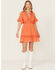 Image #1 - Wishlist Women's Solid Lace Trim Mini Dress, Orange, hi-res