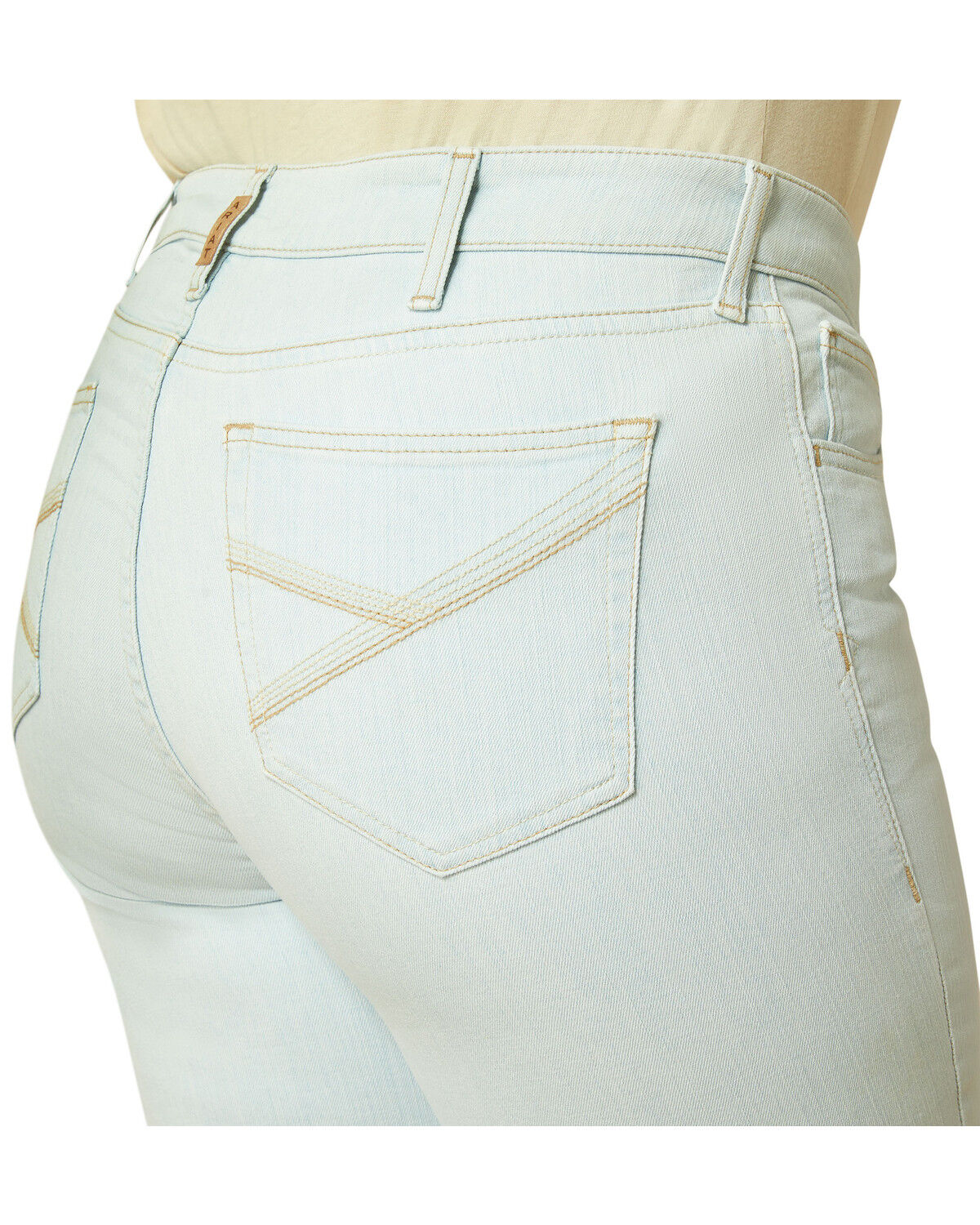 Image #2 - Ariat Women's Jordyn Light Wash Perfect Rise Trouser Stretch Denim Jeans - Plus, Light Wash, hi-res