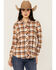Image #2 - Idyllwind Women's Binkley Plaid Print Long Sleeve Pearl Snap Western Shirt, Lt Brown, hi-res