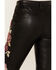 Image #4 - Driftwood Women's High Rise Vegan Leather Fallen Roses Flare Pants, Black, hi-res