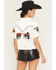 Image #4 - Wrangler X Lainey Wilson Women's Cowboy Short Sleeve Snap Camp Shirt, White, hi-res
