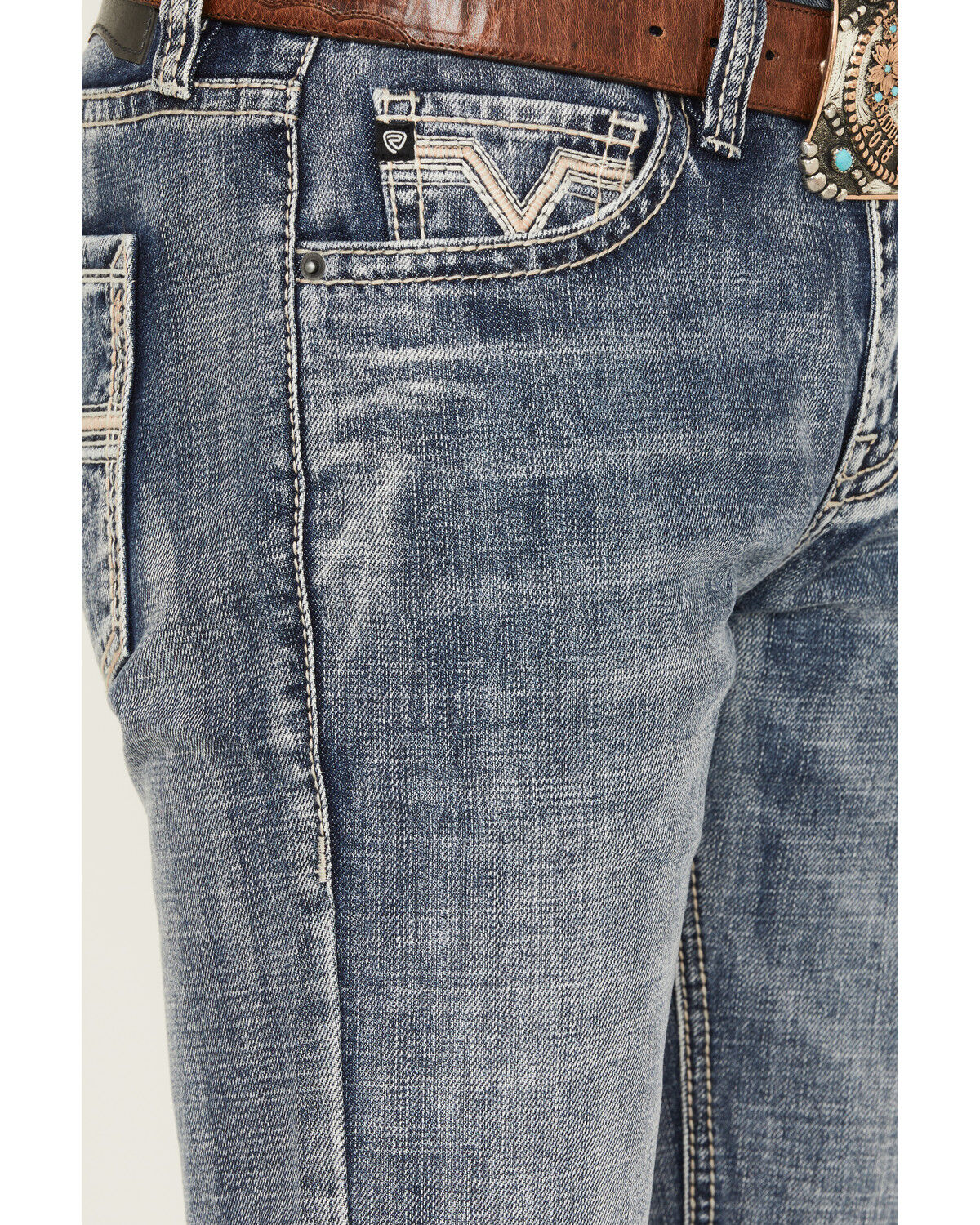 Image #2 - Rock & Roll Denim Men's Pistol Medium Wash Bootcut Denim Jeans, Medium Wash, hi-res