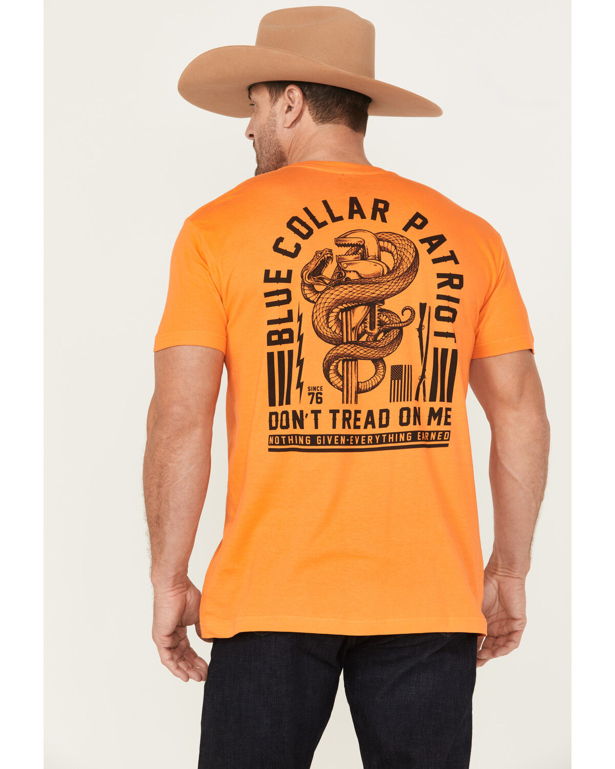 Image #1 - Howitzer Men's Nothing Given Short Sleeve Graphic T-Shirt, Orange, hi-res