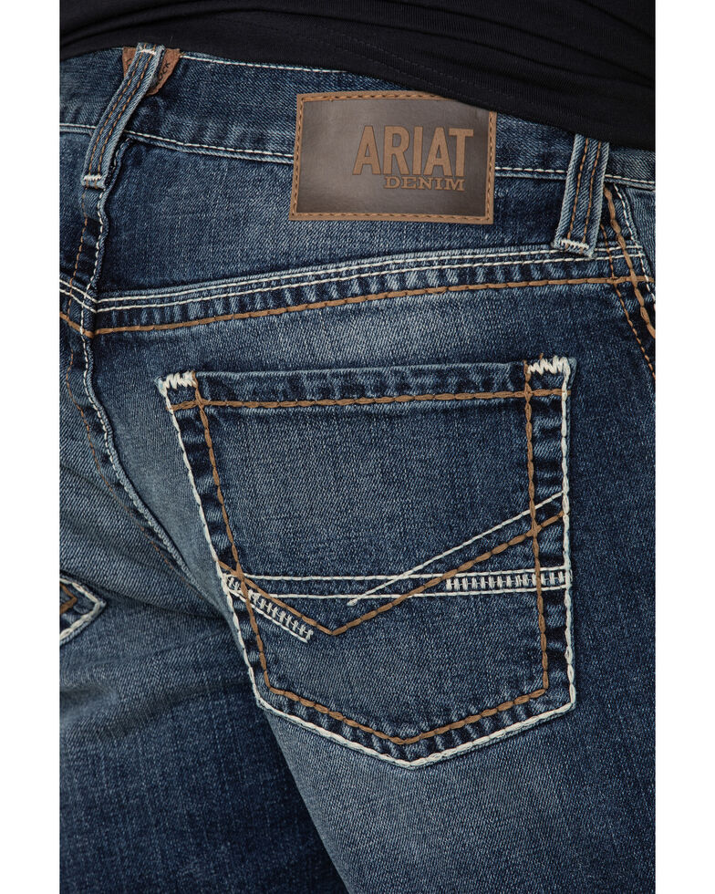 Ariat Men's M4 Pine Low Rise Stretch Boot Cut Jeans , Blue, hi-res