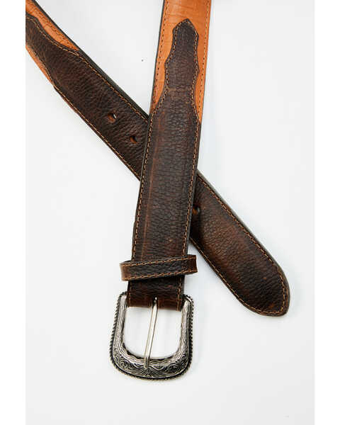 Image #2 - Cody James Men's Pecan Embossed Croco Print Leather Belt , Pecan, hi-res
