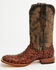 Image #3 - Tanner Mark Men's Exotic Ostrich Print Western Boots - Broad Square Toe, Brown, hi-res