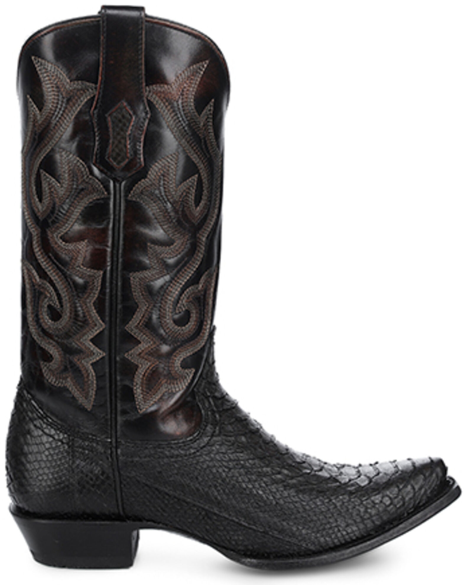 Image #2 - Corral Men's Exotic Python Western Boots - Snip Toe, Black, hi-res